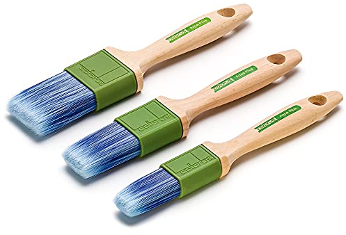 Colorus Flachpinsel Set 3-teilig (30 mm 40 mm 50 mm) – Premium Lackierpinsel mit feiner Kunstborsten-Mischung – für wasserbasierte Farben und Lacke