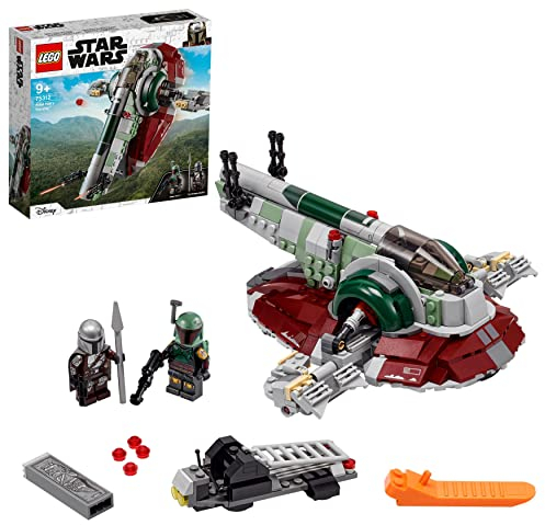 LEGO Star Wars Boba Fett’s Starship 75312 Building Kit; Awesome Building Toy for Kids, Featuring Boba Fett and The Mandalorian Minifigures with Weapons, Plus a Carbonite Brick (593 Pieces)