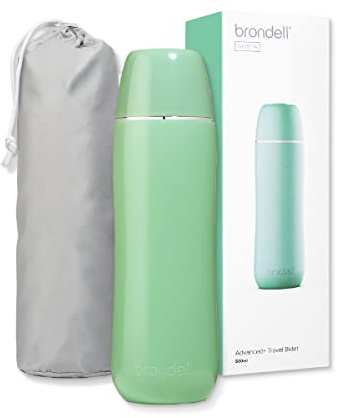 Brondell GoSpa Advanced Portable Bidet for Travel–Pop-Up Nozzle System –High-QualityCompact Bidet with Discreet Travel Bag for Convenient Storage–500mL, Green