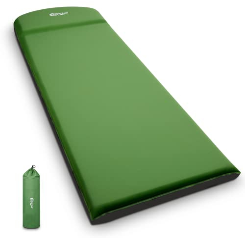 Portal Self Inflating Camping Mattress Single Roll Mat Memory foam Inflatable Sleeping Pad with 7cm Camp Bed Tent Mattress with Built-in Pillow R Value Higher Than 6 Outdoor for Travel