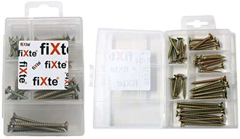 40 x fiXte Phillips Head Countersunk Screws Chipboard Wood Zinc Plated 25mm 30mm 40mm and 50mm