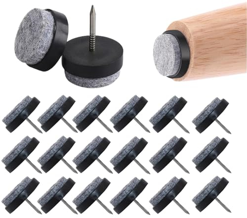 AnaTI 20 Stück Filzgleiter für Stühle, Filzgleiter Nagel 20 mm, Gleiter für Stühle. Für Schützen Sie die Bodenmöbel Tisch und Stühle