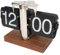Vintage Flip-Down-Uhr mit Großer Zahl, Basis, Klassisches Home-Office-Dekor (Edelstahl schwarz)