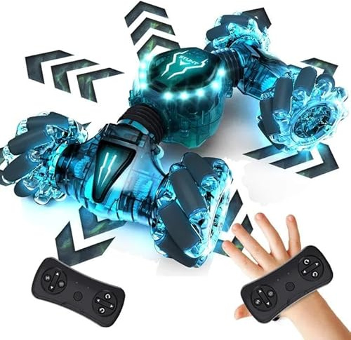 Tecnock 2026 Remote Control Car with Hand Control,2.4Ghz Gesture Sensing 4WD 360°Rotation RC Drift Car,2 Rechargeable Battery with Lighting Suitable for Many Terrains Gift for 4-9+Boys Girls