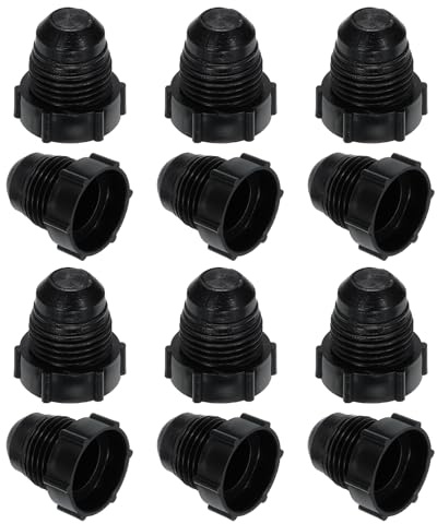 PATIKIL Tappo Filettato Plastica 3/8, 12Pz 5/8-18Unf Tappi Arresto Valvola Raccordo Tubo Svasato Sae da 45 Gradi, Filettatura Maschio per Tubo Condizionatore Aria, Raggi Gas, Nero