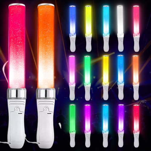 LED Leuchtstab, Bunte Leuchtstäbe Led Lightstick 15 Farben, Leuchtstäbe Kinder Partyzubehör, Glow Sticks Für Party, Konzert, Weihnachten, Hochzeit,Anime-Konzerte, Kinder