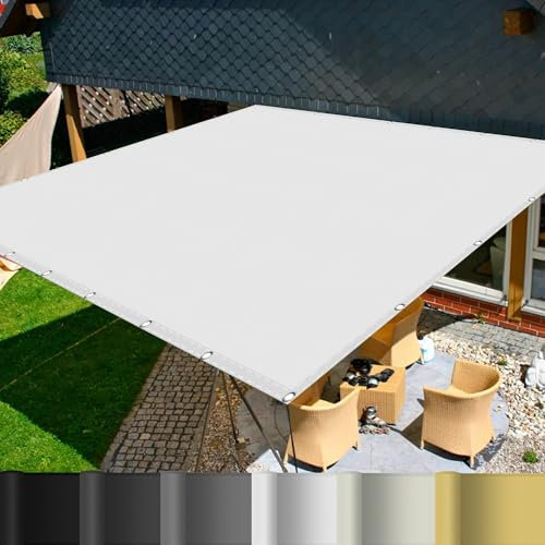 Waterproof Patio Shade Canopy 1.5x4m for Balcony & Pergola Securely Attached Outdoor Awning for Garden Terrace Deck White Sunshade for Outdoor Spaces