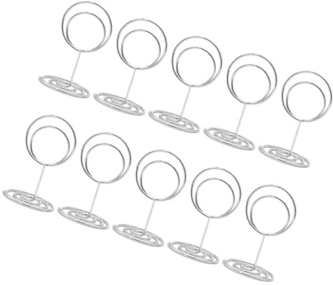 Holibanna Soporte para Número De Mesa Metálico 50mm Plata, Clip De Soporte para Fotos y Notas, Pinza Multifuncional para Menús y Tarjetas, Paquete De 10 Unidades para Oficina y Eventos