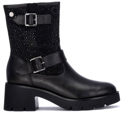 XTI - Botín Mujer Negro - Calzado Cómodo y Versátil - Moda casual - Modelo 14431001 (Talla 40)