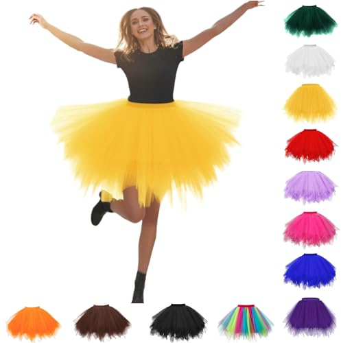 Gonna Tulle Donna Gonne Da Donna Gonna Xs Scozzese Nero Arcobaleno Tutu Danza Classica Sottogonna Nera Tema Petticoat Halloween Rossa In Denim 50 Tutù Verde Corta Vintage Bianca,giallo