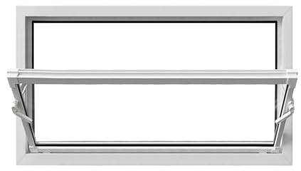 Framex Finestra in PVC, a Ribalta e a Battente, Bianca, 100 x 50 cm (1000 x 500 mm), Vetro Singolo – Finestra in PVC con funzione di Ribalta e a Battente, per ventilazione, scantinati