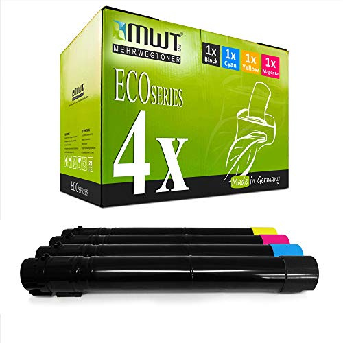 Mehrwegtoner 4er Set kompatible Kartuschen XXL für Lexmark X950 DE DHE X952 DE DHE DTE X954 DE DHE Kopierer - ersetzt X950X2KG X950X2CG X950X2YG X950X2MG im Sparpack