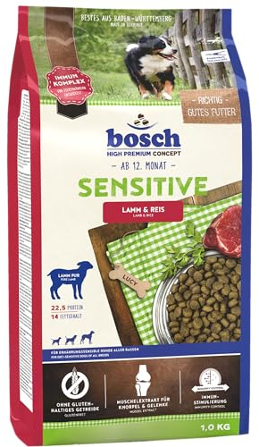 bosch HPC Sensitive Agnello e riso | Cibo secco per cani nutrizionalmente sensibili di tutte le razze | 1 x 3000 g