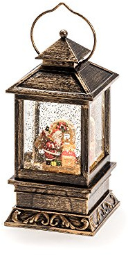 Konstsmide 2800-000 LED Snow Globe Lantern “Snowman Scene, Warm White Diode, Small 22cm