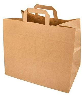 DeinPack 50 Papiertüten 32 x 18 x 26 cm I Umweltschonende Papier Tragetaschen groß Papiertüten Papiertragetaschen biologisch abbaubar, kompostierbar I braune Papier Tüten