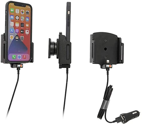 Brodit Gerätehalter 721237 | Made IN Sweden | mit Ladefunktion für Smartphones - Apple iPhone 12, iPhone 12 Pro, iPhone 12 Pro Max, Schwarz