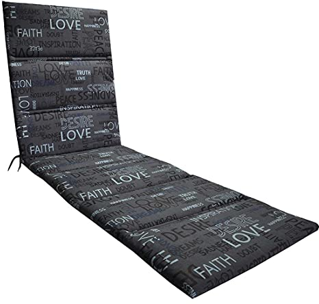 OUTLIV. Klappsesselauflage Universal,100% Baumwolle, Hochwertiger Bezug, Hoher Liegekomfort, Ideal für Garten und Outdoor, 200x60x3 cm, Grau Gemustert