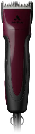 Andis 68530 Excel Professional 5-Speed Detachable Blade Clipper Kit - Animal/Dog Grooming, Rotary Motor, Soft-Grip Anti-Slip Housing, 14-Inch Cord, for All Coats & Breeds, SMC, Burgundy