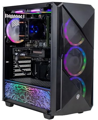 XUM Legend Gaming PC – AMD Ryzen 5 5500, NVIDIA RTX 5060 8GB, 32GB DDR4 RAM, 500GB NVMe SSD + 1TB HDD, 700W PSU, WiFi, RGB Lighting, Windows 11 – VR Ready, Streaming Ready Gaming Desktop