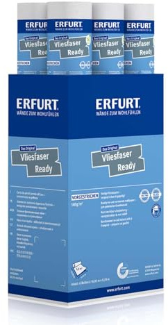 Erfurt Carta da parati in tessuto non tessuto Ready 301 bianca stampata in tessuto non tessuto, con struttura verniciabile, 6 rotoli, 10,05 x 0,53 m