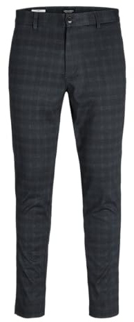 JACK&JONES JPSTMARCO JJCOOPER Structure Chino SN, Black/Detail: Check, 29 W/34 L