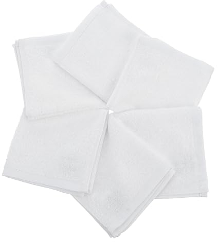 Ko&Pro Lot de 6 torchons 100 % bambou - 25 x 25 cm - Blanc - Lingettes de nettoyage polyvalentes pour cuisine, salle de bain, maison, cuisine et fenêtre sans rayures - Avec collection de recettes DIY
