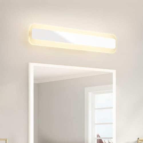 Dehobo Led Bad Spiegelleuchte 14W 40cm - LED Spiegellampe Badezimmer Spiegelleuchte IP44 4000K Neutralweiß - Badlampe Wandbeleuchtung 230V 1000LM Spiegelfrontlicht aus Acryl Kein Flimmern