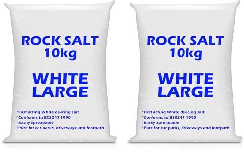 Bag of Grit Rock Salt Deicing | White Grit Rock Salt for Weeds De-Icing Salt Grit for Paths, Driveways & Roads of Snow & Ice (20kg)