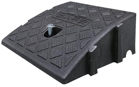 YAEGER Rampe de Chargement Portable Hauteur 7/11/13/16/19cm Rampes de Bordure D'AlléE Rampes de Seuil en Plastique pour Allée, Quai de Chargement, Trottoir, Voiture(Black,7.5/19cm High)