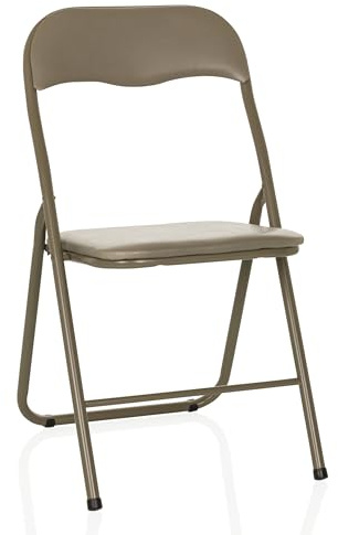 hjh OFFICE Klappstuhl gepolstert TUDELA Basic Besucherstuhl Faltstuhl klappbar, bis 120kg belastbar, Taupe
