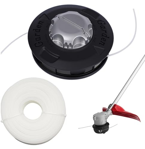 Cabezal Desbrozadora Universal Aluminio, XiXiRan M10 X 1,25 Cortacéspedes Carretes Cabezal de Corte para Desbrozadora Hilo de Nailon de Repuesto 30m x Ø2,4 mm (negro)
