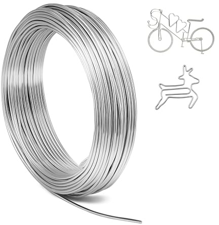 ZDLSDL Filo Alluminio Ø2mm x 30m - Alluminio per Tricotin Argento, Modellabile 3mm, ideale per Creazione di Gioielli
