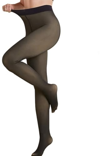 GTJEOI Collant Polaire Femme (FR/ES, Alpha/lettres, S, M, Taille normale, Taille normale, Noir)