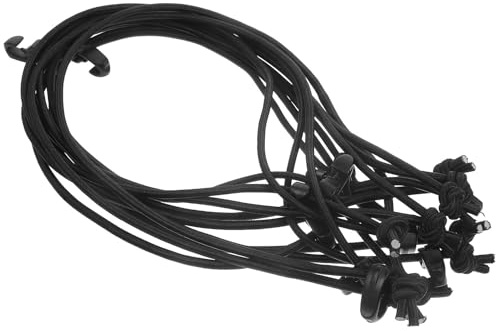 Lurrose 10 piezas Cinchas Elásticas con Gancho Ajustables y Resistentes para Organización de Cables Almacenamiento de Herramientas Amarre de Toldos y Uso Exterior Multifuncional