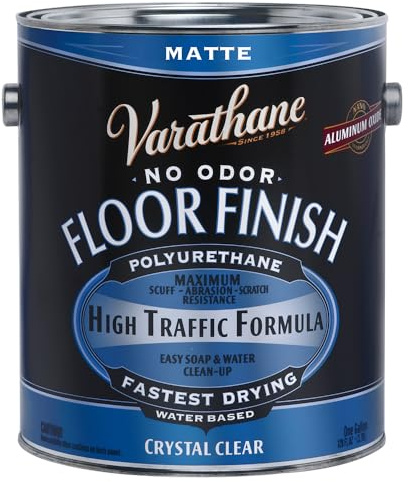 Rust-Oleum 286820 Varathane Water-Based Interior Floor Polyurethane, Matte, 1 Gal