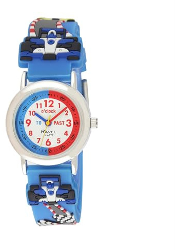 Ravel Boy's Blue Racing Car Time Teacher Watch