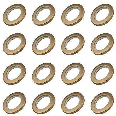 INCREWAY 16Pcs Curtain Grommets, 4.2cm Inner Diameter ABS Plastic Low Noise Roman Ring Curtain DIY Eyelet Rings Sewing Top Grommets (Brown)
