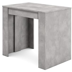 Skraut Home | Extendable Console Table | Folding Dining Table | 220 | For 10 diners | Folding table | Modern Style | Concrete