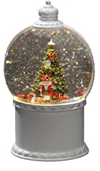 Konstsmide Palla di neve natalizia con timer, decorazioni rotanti, alimentazione USB o a batteria, schiaccianoci e giocattoli, scena natalizia
