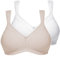 Susa - Comfort Topsy - BH ohne Bügel - 2er Pack (90 A Weiß/Cappuccino)
