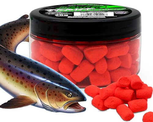 Angel-Berger Magic Baits Marshmallow Forellenköder schwimmend Trout Bait Forellenteig Angelköder Forelle (Garlic - Red)