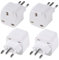 4-Pack UK to BRAZIL Plug Adapter, VSEER Brazil Power Converter Grounded Universal Travel Adapter 3 Pin Brazilian International Type N Plug (White)