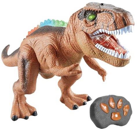 Genérico Juguetes De Dinosaurios para Niños | Dinosaurio con Mando Luz Rugido - Figura Electrónica Caminar Realista Juego Niños Regalos Cumpleaños Fiestas Premios Aula
