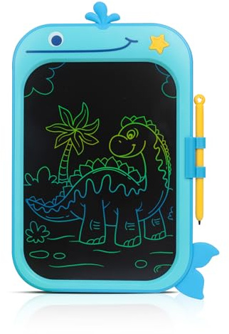 LCD Writing Tablet for Kids, 10inch Doodle Board Toddle Toys, Drawing Pad Educational Toys for 4 5 6-Year-Old Boys Girls, 26.3 * 18.6cm (Whale-Blue)