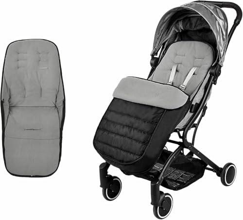 Fußsack Buggy, Baby Fußsack Winter mit Verstellbaren Seitlichen Reißverschlüssen,Wasserdichter Warmes Fusssack Kinderwagen Baby für die meisten Kinderwagen (Grau)