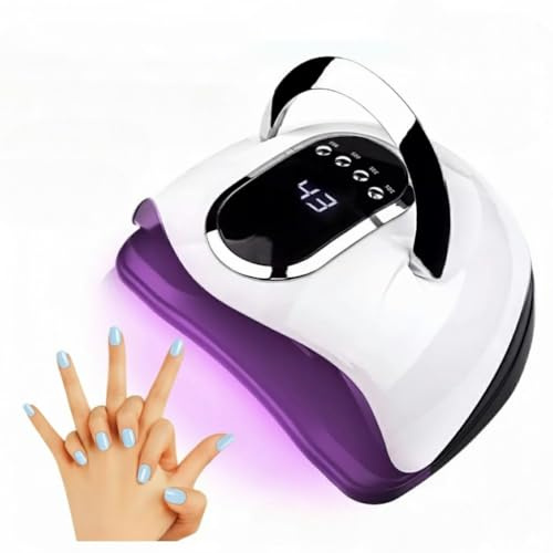 UV Nail Lamp 280W 66 Lamps LED UV Lamps for Gel Nails Professional LED Nail Fast Dryer with 4 Timer Portable UV Pedicure Manicure Nail Art for Home and Salon