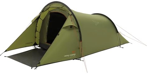 easy camp Hemsedal 2 Tunnel Tent, 2 Person, 55x14 cm Pack Size, 2.9 kg, 2000mm Hydrostatic Head