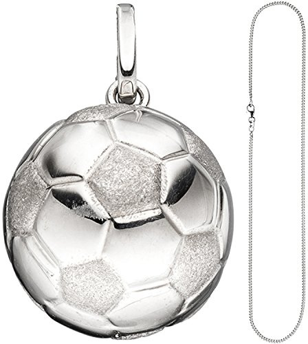 Jobo Kinder-Anhänger Fußball aus 925 Sterling Silber mit Kette 42 cm