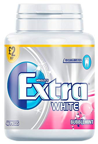 Wrigley's Extra White Bubblemint Chewing Gum Bottle PM £2 (Sugar Free) 46pcs.