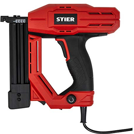 STIER Elektro-Kombi-Tacker TK-18 230 V mit 400 Nägeln und Klammern, Nagler, Nagelschussgerät, Klammergerät, Klammermaschine, für nahezu alle Holzarten geeignet